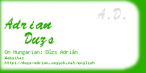 adrian duzs business card